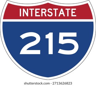 Interstate 215 Shield USA Señal de tráfico Vector de diseño editable I-215
