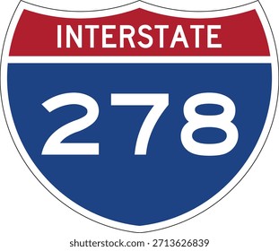 Interstate 278 Shield USA Señal de tráfico Vector de diseño editable I-278
