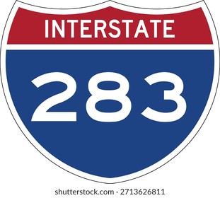 Interstate 283 Shield USA Road Sign Editable Design Vector I-283