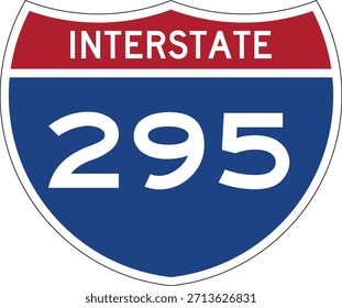 Interstate 295 Shield USA Road Sign Editable Design Vector I-295