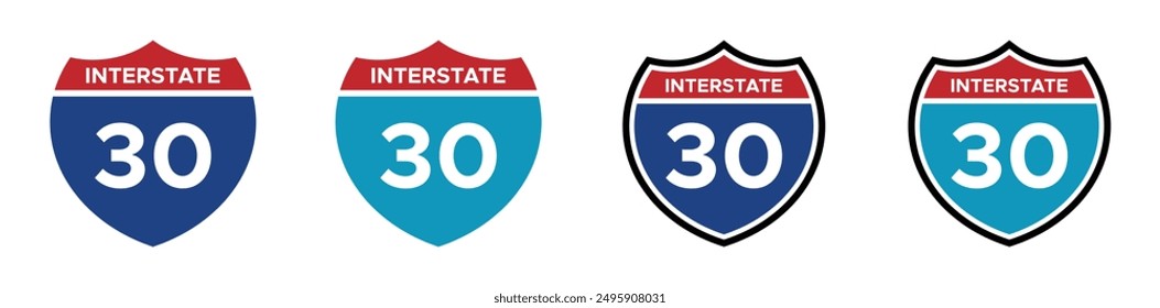 Interstate 30 highway vector signs