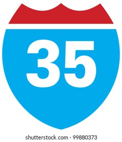 Interstate 35 Highway Sign