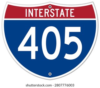 Interstate 405 Highway Road Sign in vector