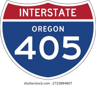 Interstate 405 Oregon, I-405 Vector de Diseño de Escudo de Carretera