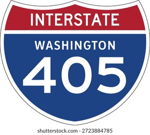 Vector de Diseño del Escudo de Carretera Interestatal 405 Washington, I-405