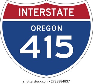 Interstate 415 Oregon, I-415 Vector de Diseño de Escudo de Carretera