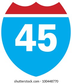 Interstate 45 Highway Sign