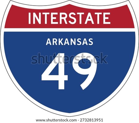Interstate 49 Arkansas I-49 AR Highway Shield Badge USA Road Sign MUTCD Editable Design Vector