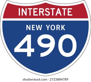Interstate 490, New York, I-490 Highway Shield Design Vector