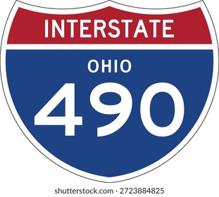 Interstate 490, Ohio, I-490 Vector de Diseño de Escudo de Carretera