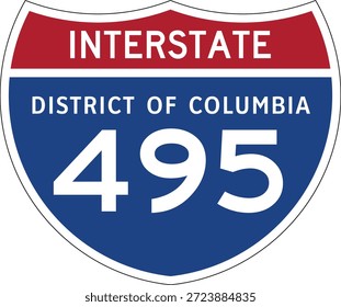 Interestatal 495, Distrito de Columbia, I-495 Vector de Diseño de Escudo de Carretera