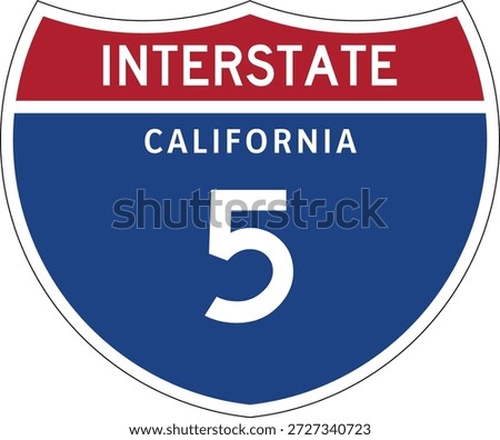 Interstate 5 California Highway Marker Design Shield Vector Design