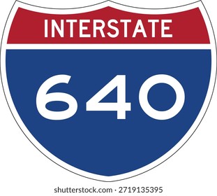 Interstate 640, I-640, Highway Design Shield Editable Vector