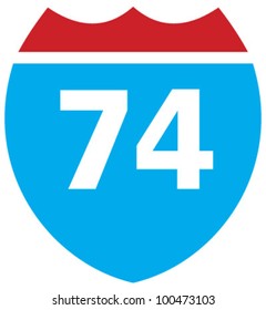 Interstate 74 highway sign