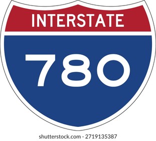 Interestatal 780, I-780, Vector editable del escudo del diseño de la carretera