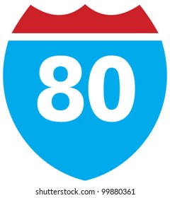 Interstate 80 Highway Sign