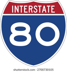 Símbolo rodoviário interestadual 80 Shield EUA