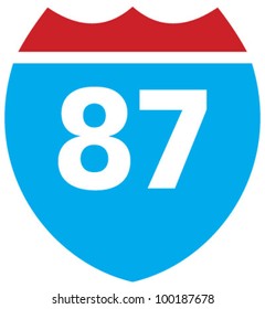 Interstate 87 highway sign
