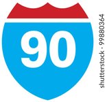 Interstate 90 highway sign