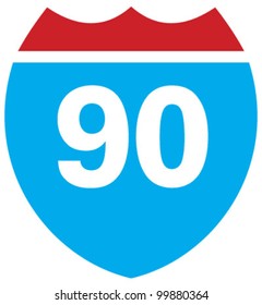 Interstate 90 Highway Sign