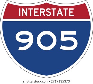 Interstate 905, I-905, Highway Design Shield Editable Vector