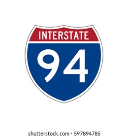 Interstate 94, highway road sign 