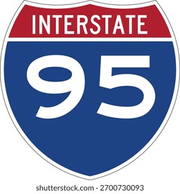 Interstate 95 Shield USA Señal de tráfico