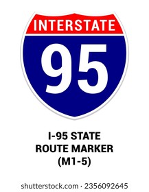 INTERSTATE 95 STATE ROUTE MARKER Guide sign US ROAD SYMBOL SIGN MUTCD