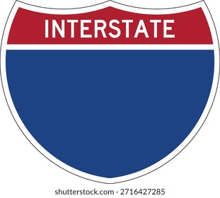 Interstate Blank Shield USA Señal de tráfico Vector de diseño editable 