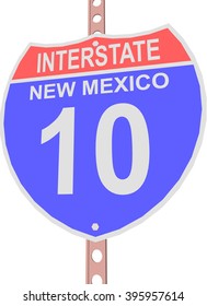 Interstate highway 10 road sign in New Mexico