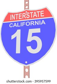 Interstate highway 15 road sign in California