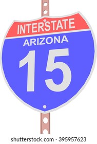 Interstate highway 15 road sign in Arizona
