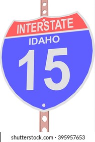 Interstate highway 15 road sign in  Idaho