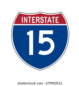 Interstate highway 15 road sign 