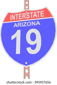 Interstate highway 19 road sign in Arizona