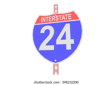 Interstate highway 24 road sign in 