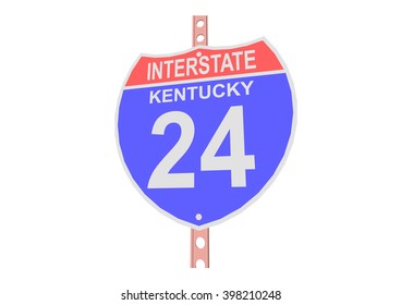 Interstate highway 24 road sign in Kentucky