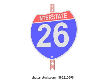 Interstate highway 26 road sign in 
