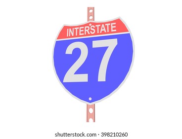 Interstate highway 27 road sign in 