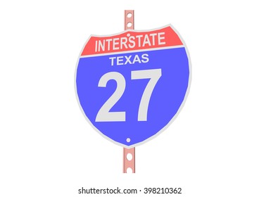 Interstate highway 27 road sign in Texas