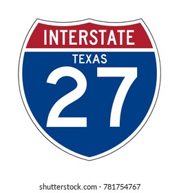 Interstate highway 27 texas road sign