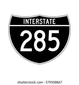 Interstate highway 285 road sign. black variant