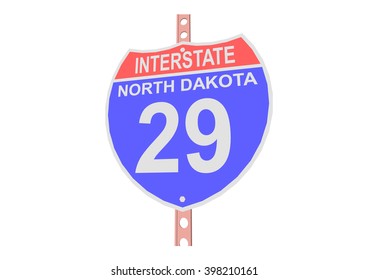 Interstate highway 29 road sign in North Dakota