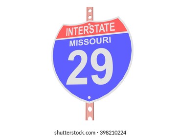 Interstate highway 29 road sign in Missouri