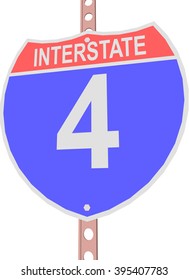 Interstate Highway 4 Road Sign