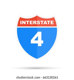 Interstate highway 4 road sign
