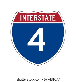 Interstate Highway 4 Road Sign