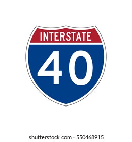 Interstate Highway 40 Road Sign