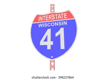 Interstate highway 41 road sign in Wisconsin