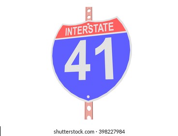 Interstate Highway 41 Road Sign Stock Vector (Royalty Free) 398227984 ...